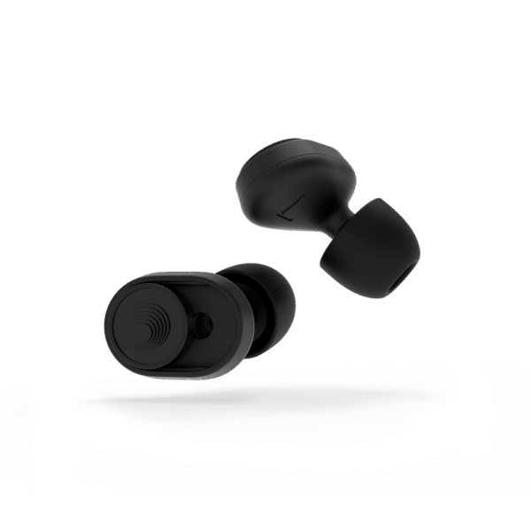 Nahaufnahme der D'Addario DBud Premium Gehörschutz mit Lautstärkeregler mit zwei Dämpfungsstufen