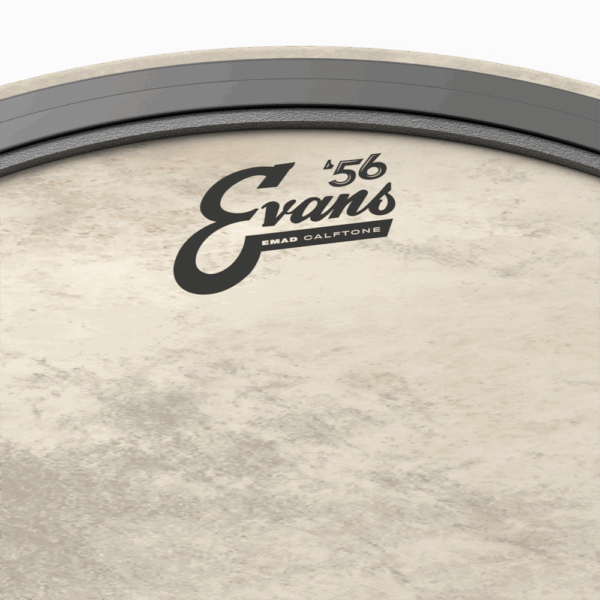 Bassdrumfell Emad Claftone von Emad Dämpfungsring und Logo im Detail