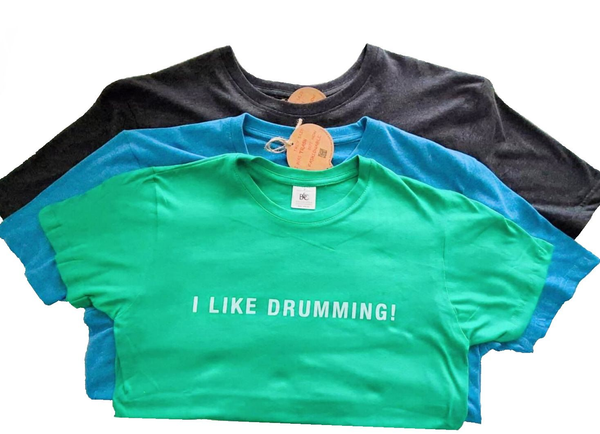 I Like Drumming T-Shirts in Grau, Blau, Grün