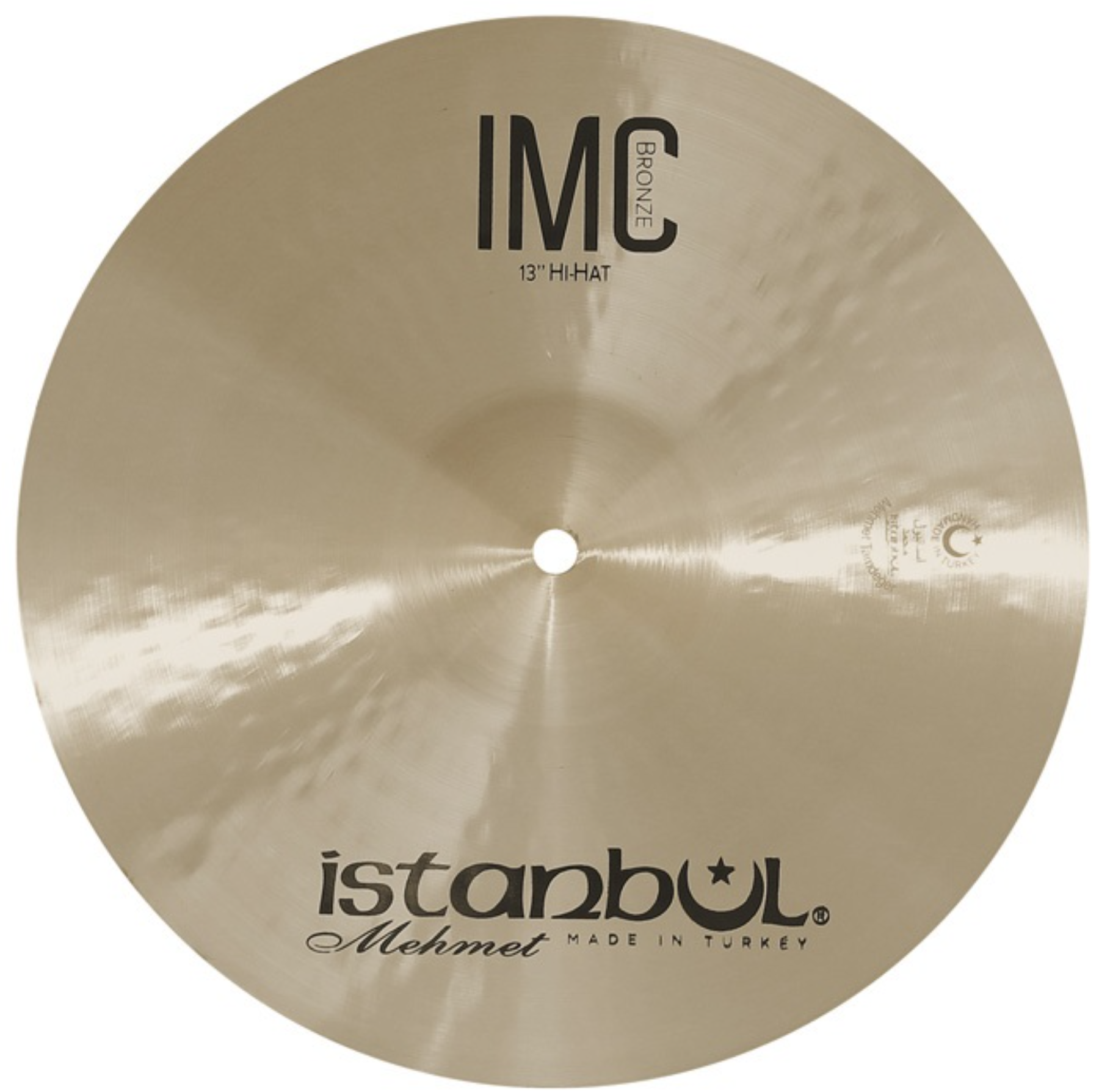 Istanbul Mehmet IMC HiHat13 Istanbul Mehmet IMC Hi-Hat 13 Zoll aus B20 Bronze mit traditionell gehämmerter Oberfläche und klarem Klangcharakter.